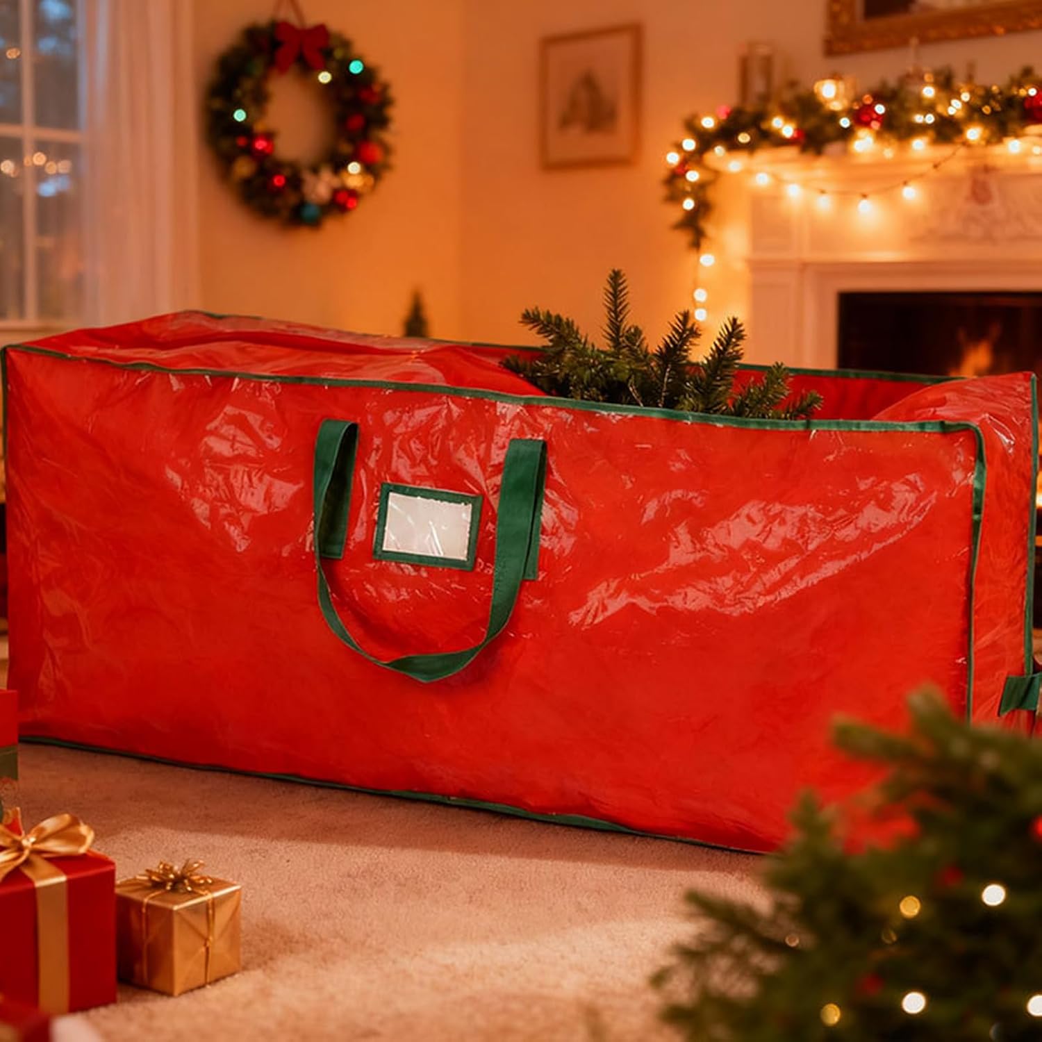 Christmas Tree Storage Bag, Zippered Large Holder Container with Reinforced Handles, Heavy Duty Non Woven Fabric for Home Basement Garage Closet Attic