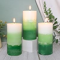Vista 19 de Velas aromáticas de pilar FLAVCHARM de larga duración, sin goteo, rojas, 3x4 pulgadas