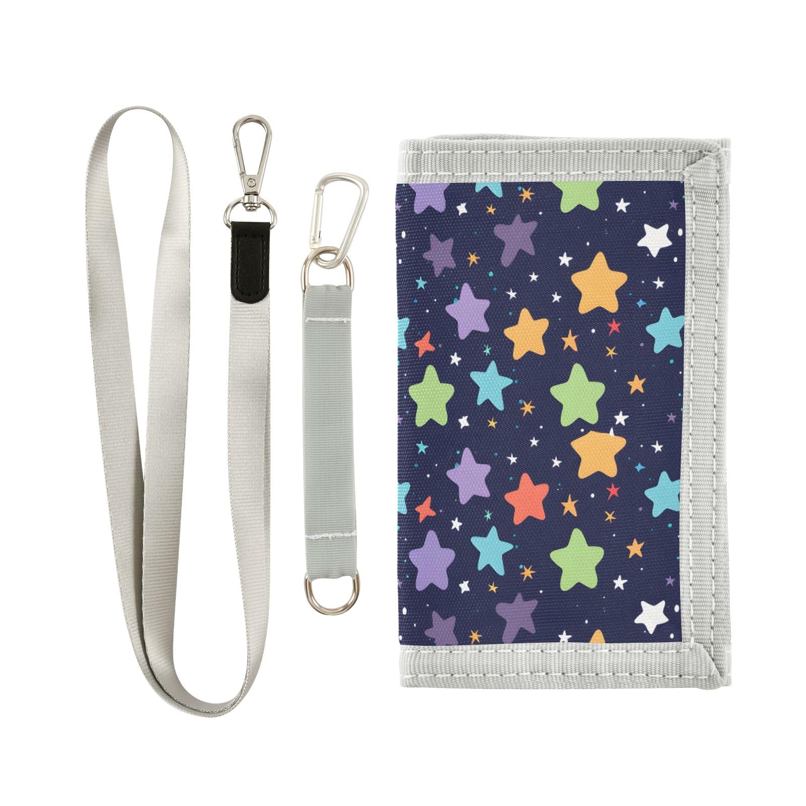 ALAZA Kids Wallets for Boys Girls Toddler Trifold Wallet Children Small Stars with Zipper Coin Pocket