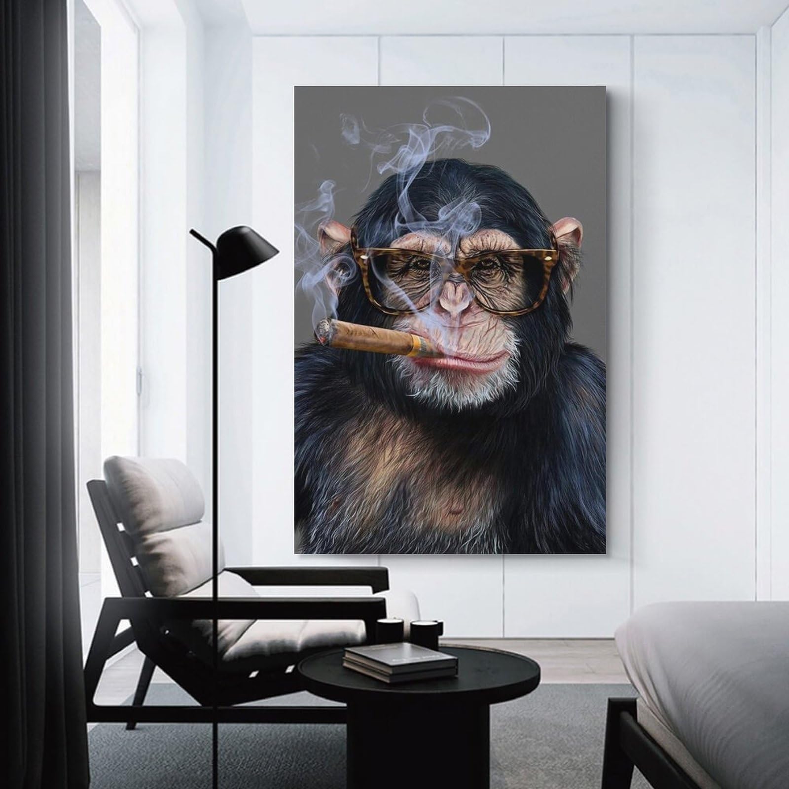 Amazon.co.jp: ゴリラ たばこを吸う 面白い動物の写真 ポスター 壁飾り