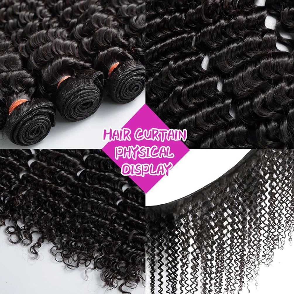 Amazon.com : Brazilian Human Hair Bundles Deep Wave (20 22  display picture 1