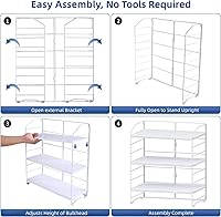 Vista 7 de Organizador de encimera de baño, organizador de mostrador de baño de 3 niveles, altura ajustable de 8 niveles, organizador de baño para cocina, sala