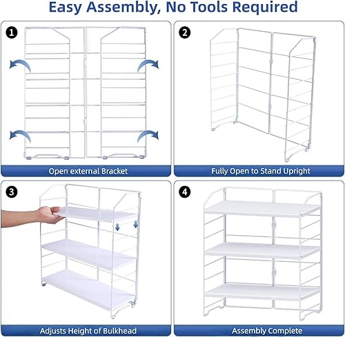 Miniatura 7 de Organizador de encimera de baño, organizador de encimera de baño de 3 niveles, 8 niveles de altura ajustable, organizador de baño para cocina, sala