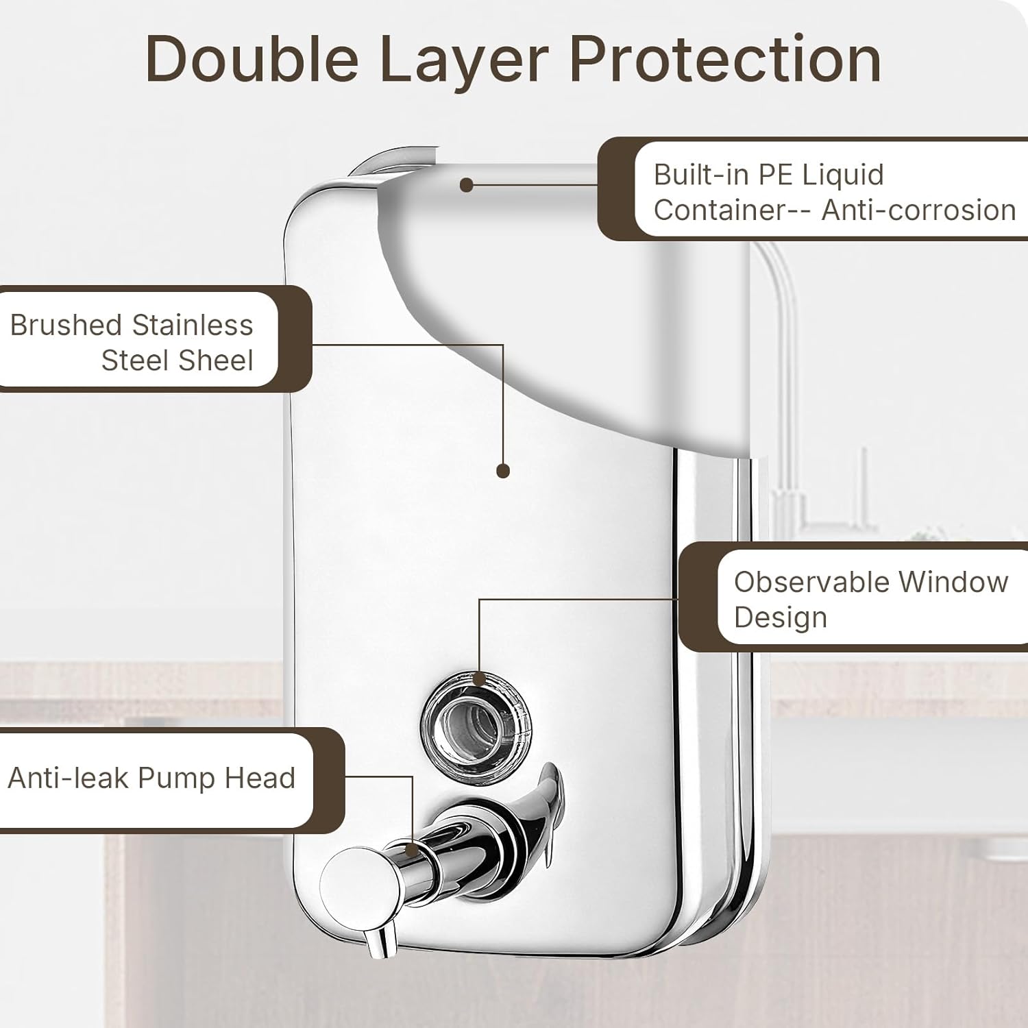 Commercial Hand Dryer Wall Mounted & Stainless Steel Soap Dispenser Wall Mounted, 1600 W Electric Hand Dryer & 27oz Commercial Hand Soap Dispenser