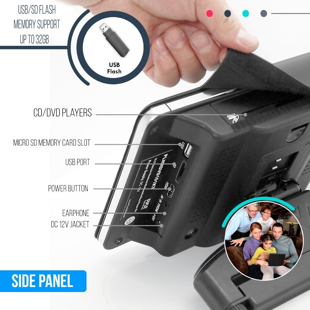 Exclusive Universal Car Headrest Mount Monitor - 10.5 Inch Vehicle Multimedia CD DVD Player - Smart Audio Video Entertainment System w/HDMI & Hi-Res TV LCD Screen - Includes Mounting Bracket - Pyle PLHRDVD103 Free Shipping 🛒 Universal Car Headrest Mount Monitor - 10.5 Inch Vehicle Multimedia CD DVD Player - Smart Audio Video Entertainment System w/HDMI & Hi-Res TV LCD Screen - Includes Mounting Bracket - Pyle PLHRDVD103