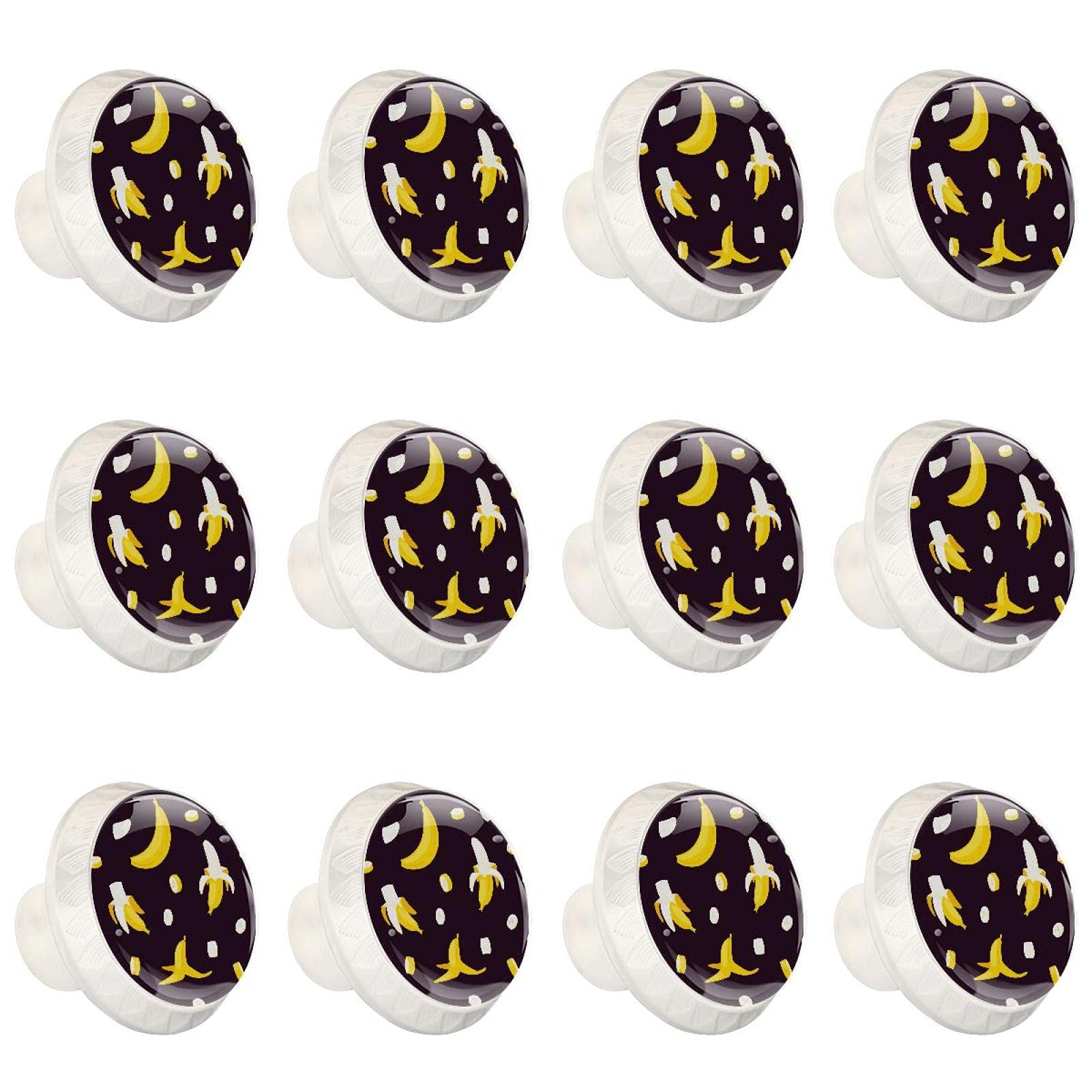 Boutons d'armoires de cuisine ronds et poignées de tiroirs fruit banane x12
