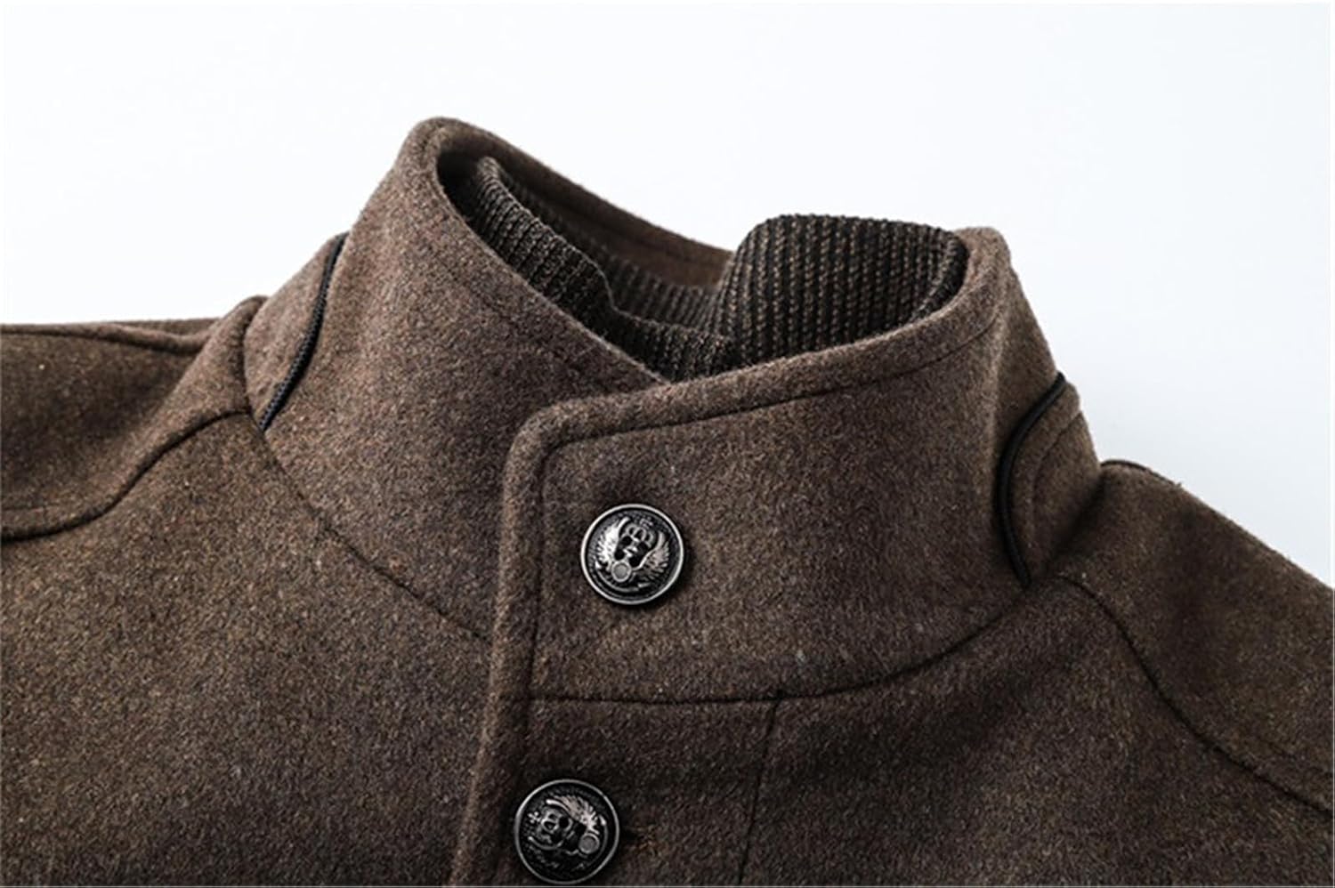 Dcvmvmn 2023 Men's Autumn Warm Jacket Fashionable Slim Adjustable Wool Coat