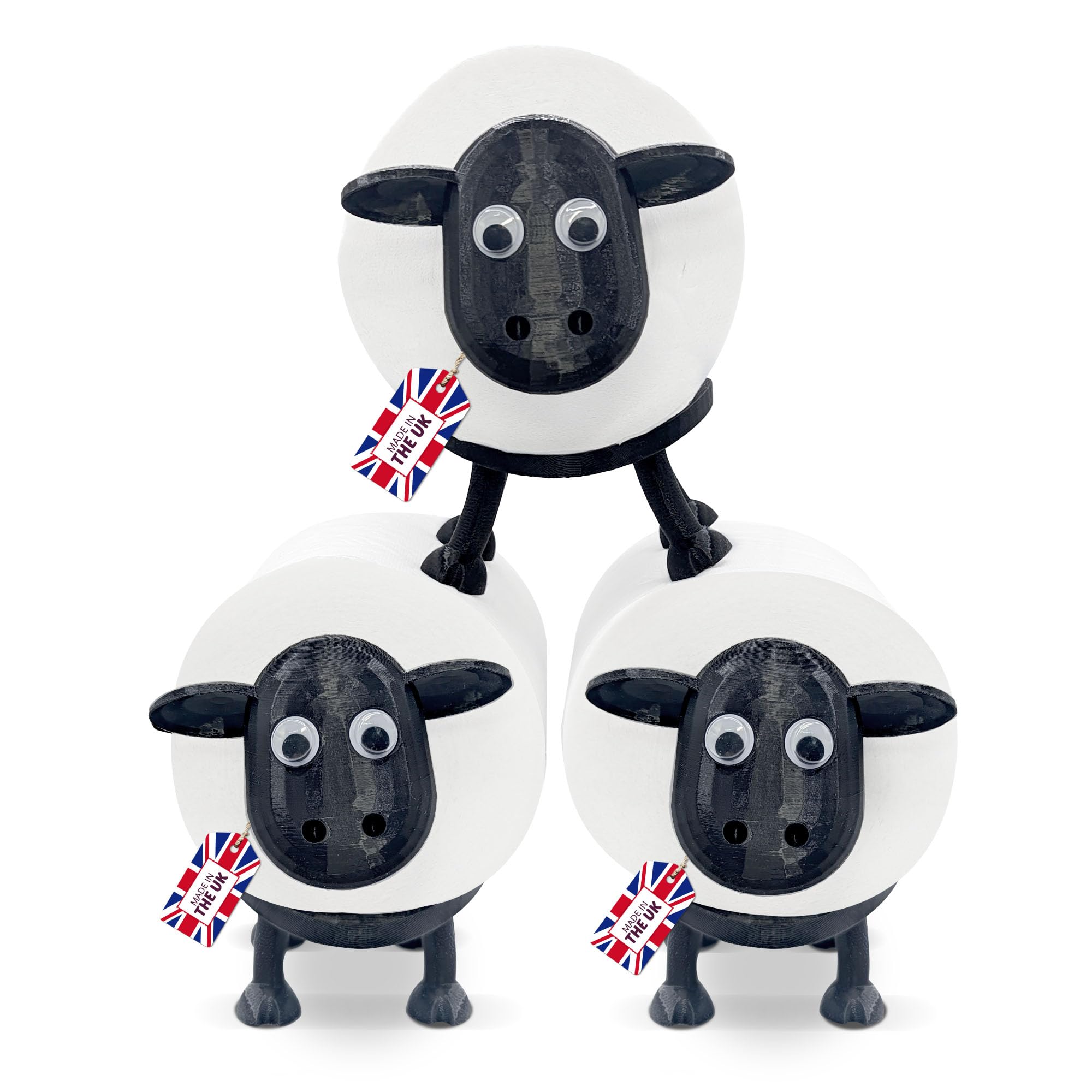 Sheep Toilet Paper Holder | Bathroom Toilet Roll Holder | Sheep Toilet Roll Holder | Toilet Roll Storage | Loo Roll Holders Black Sheep Toilet-Roll Holder Set Of 3 (Set of 3)