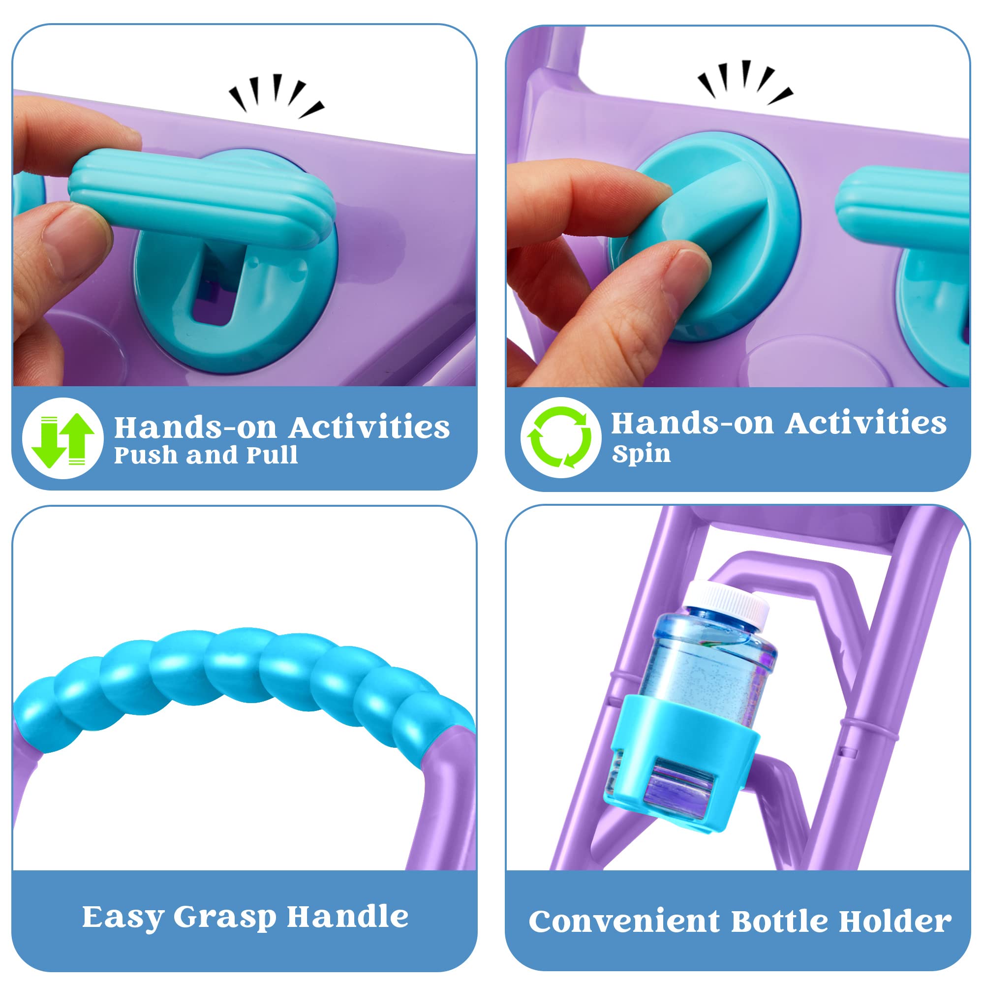 Sloosh Bubble Lawn Mower Toddler Toys - Kids Toys Bubble Machine Summer Outdoor Toys Games, Automatic Bubble Mover Push Toy for Age 1 2 3 4 Year Old Preschool Baby Boys Girls Birthday Gifts (Pink)