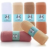 Vista 31 de HIPHOP PANDA Toallitas para bebé, rayón hecho de bambú - 2 capas ultra suaves y absorbentes, toallita facial de baño para recién nacidos - toallitas
