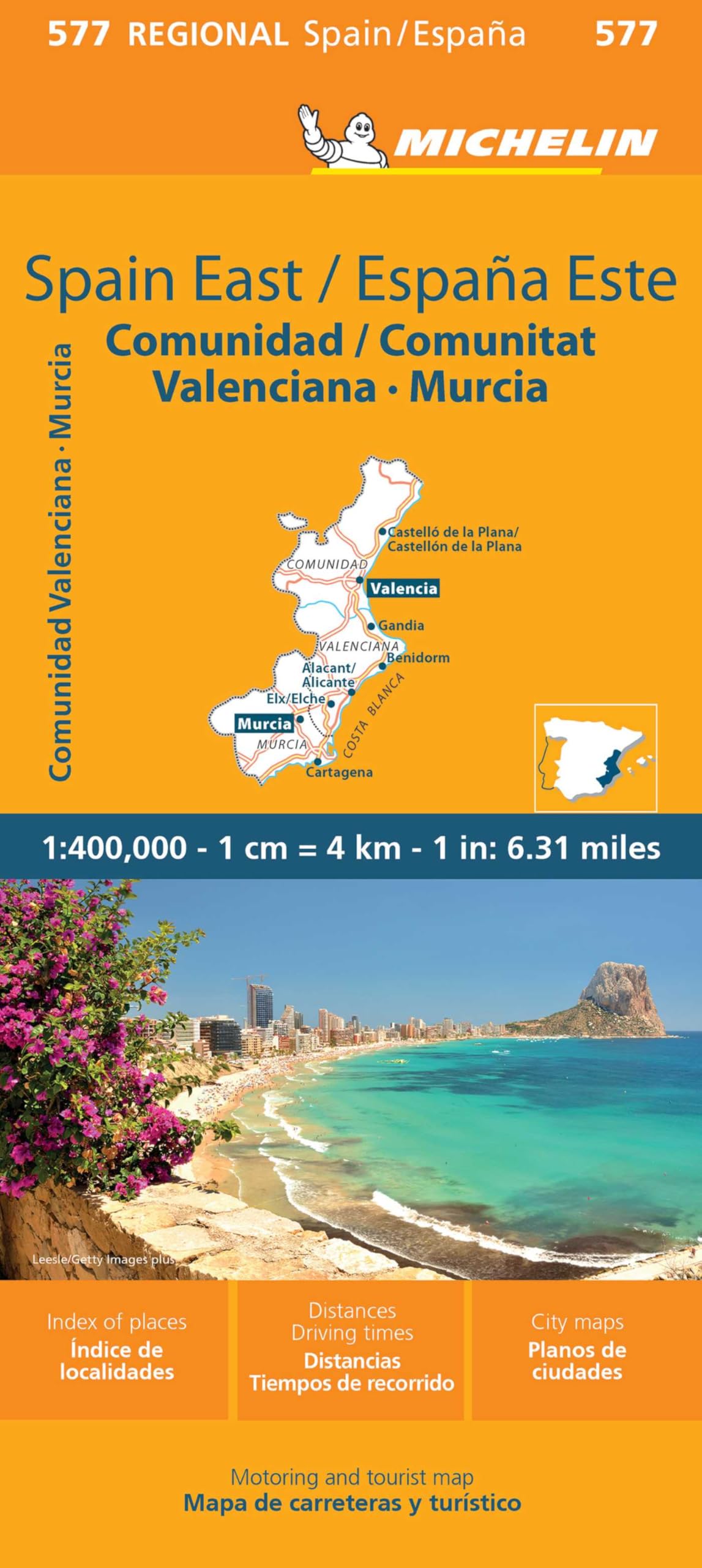 Spain East, Valencia, Murcia - Michelin Regional Map 577: Straßen- und Tourismuskarte 1:400.000