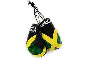 Hanging Car Mirror Mini Boxing Gloves (Jamaica)