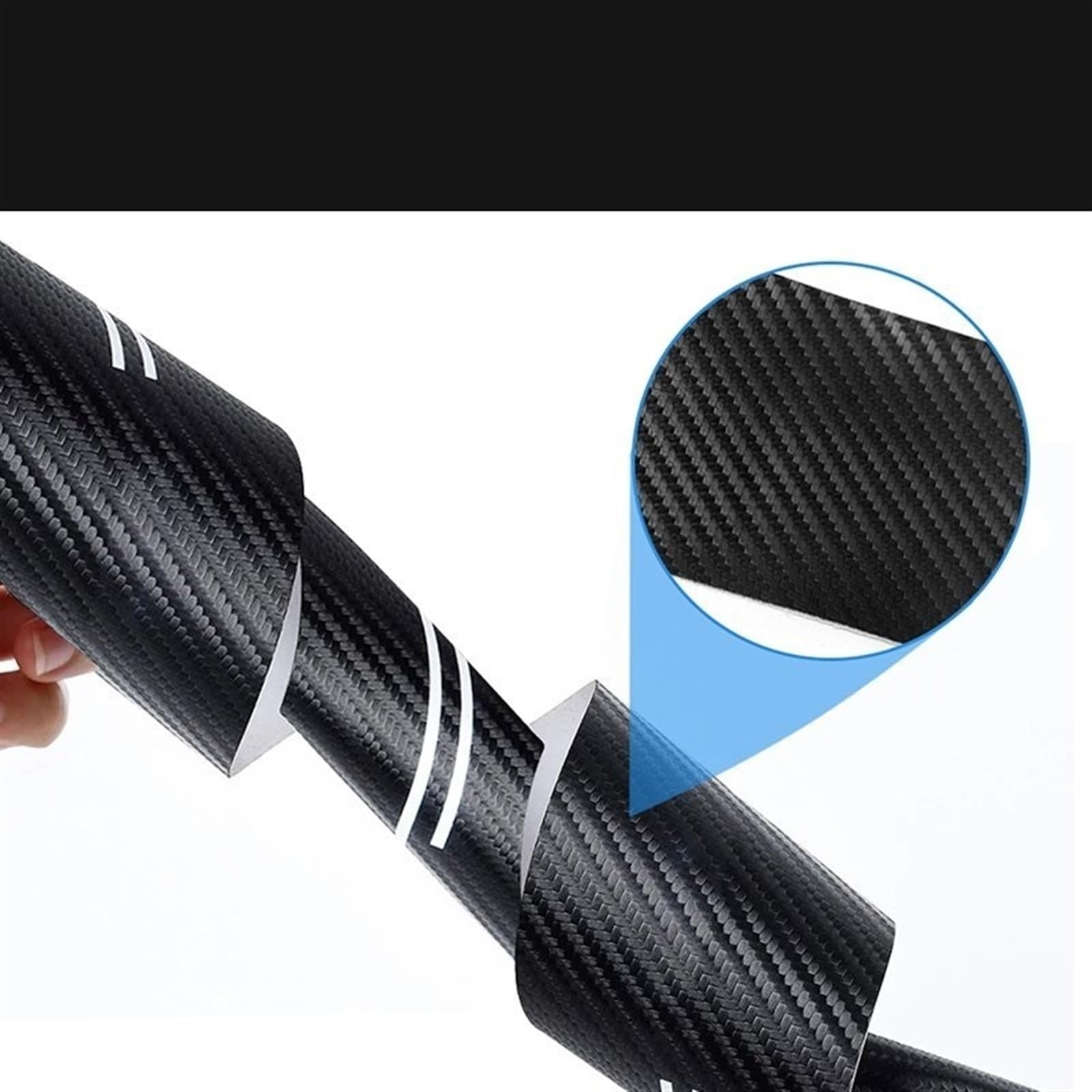 Tira Protectora de Parachoques Adhesivo Protector de Fibra Carbono para el Maletero del Coche, para Parachoques Trasero para Peugeot 308