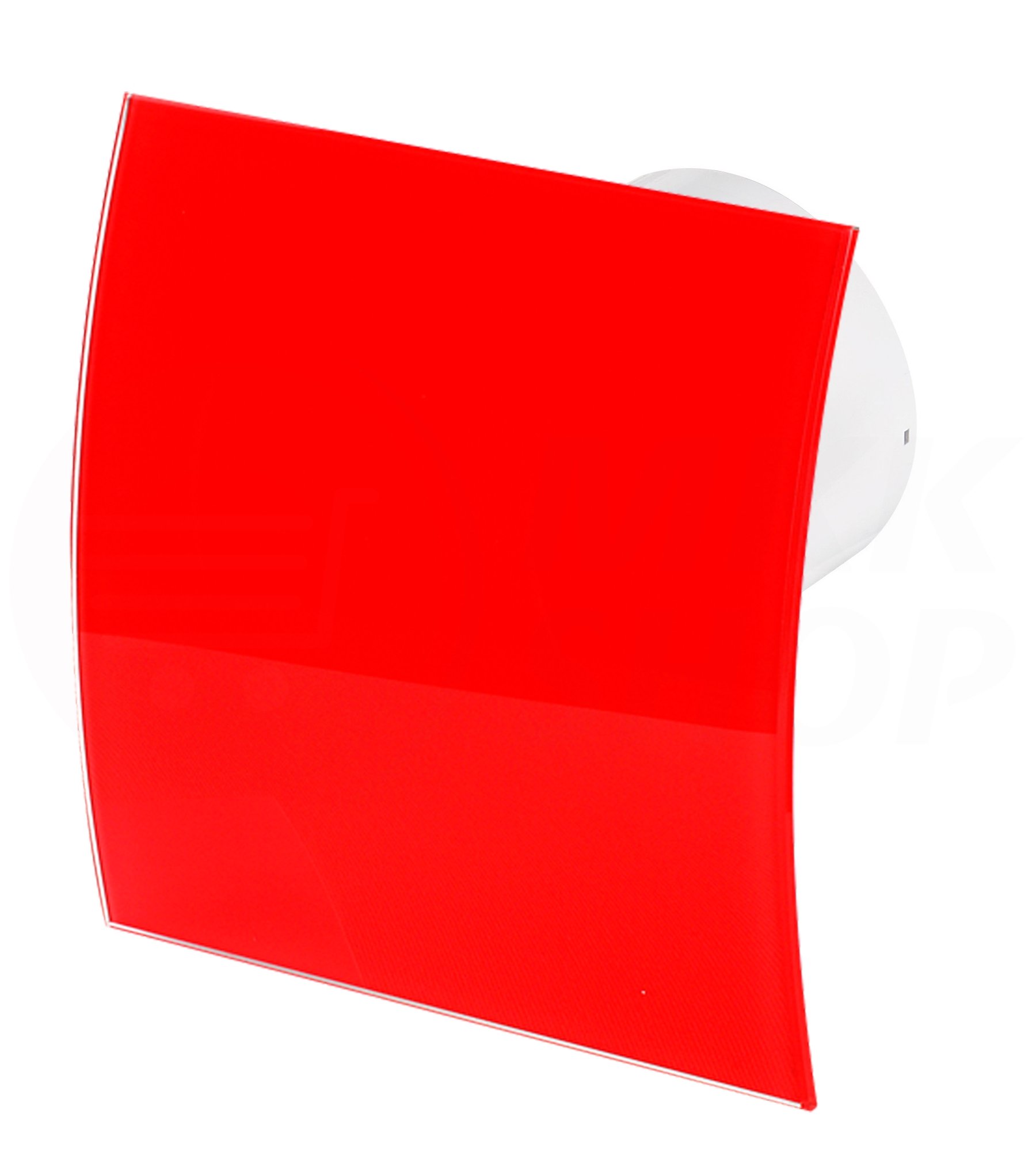 Designerski wentylator z prawdziwego szkła czerwony błyszczący z klapą zwrotną z łożyskiem kulkowym bardzo cichy wentylator łazienka WC ściana wentylator sufitowy łożysko kulkowe design osłona panel przedni silnik