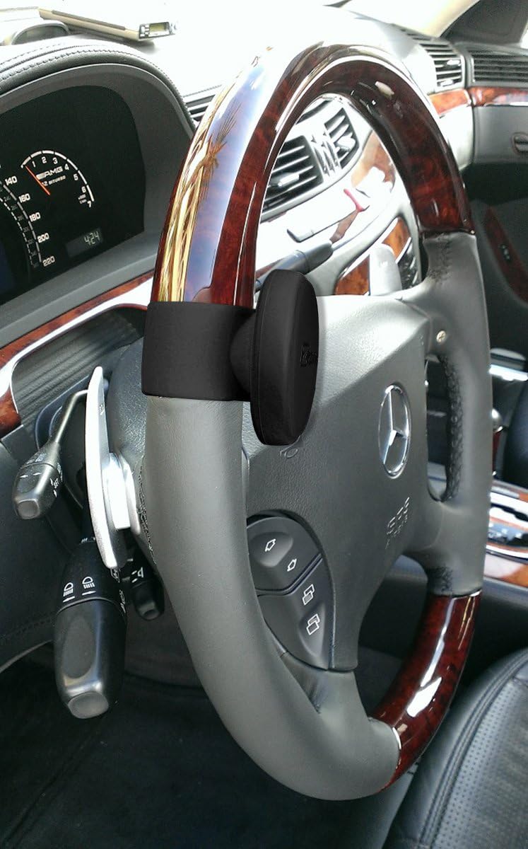 Zento Deals Black Silicone Steering Wheel Spinner- ABS Material for Comfortable Grip-Safe Handle and Convenient Driving Steering Wheel Knob Quality