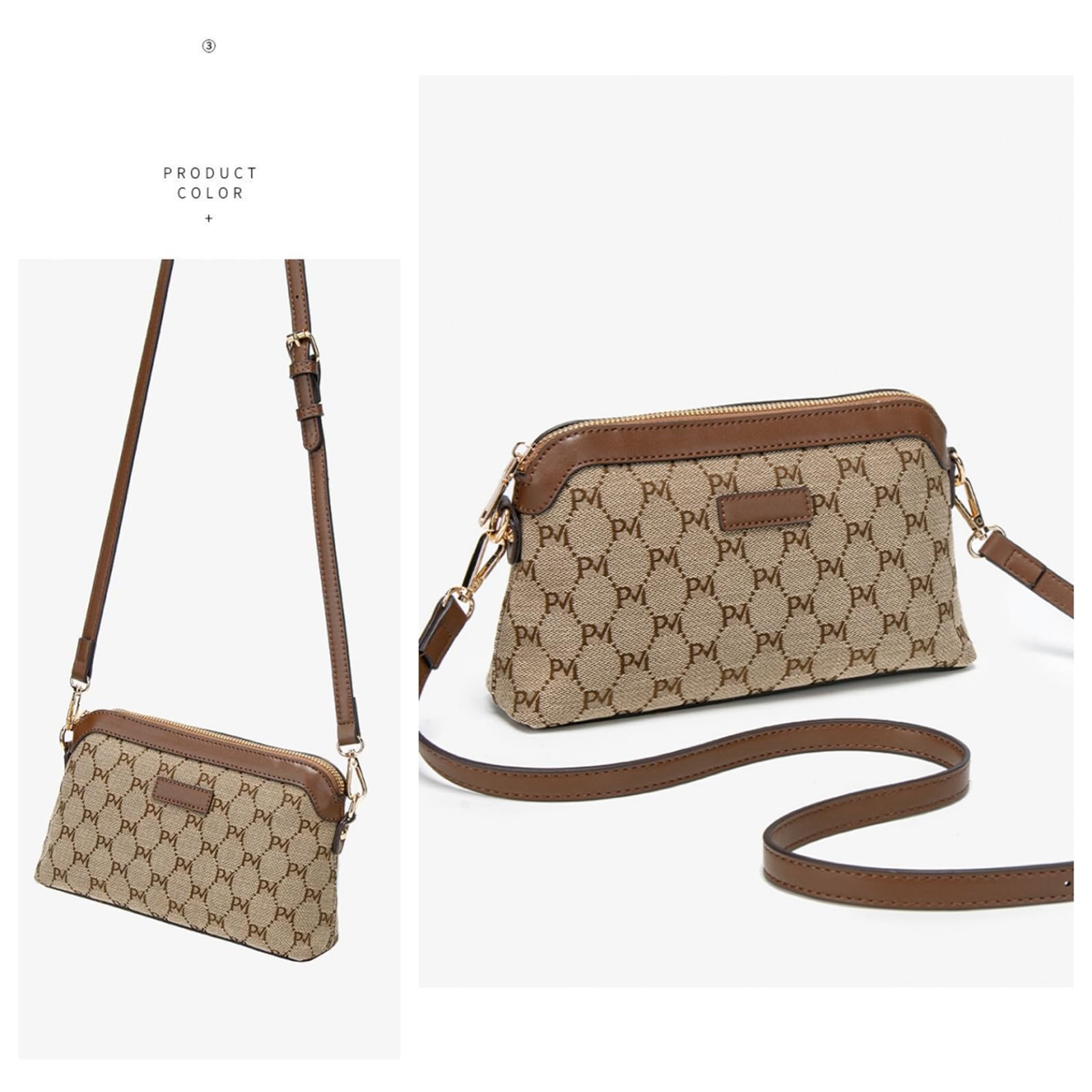 Borsa A Tracolla Versatile Leggera E alla Moda retrò-Marrone