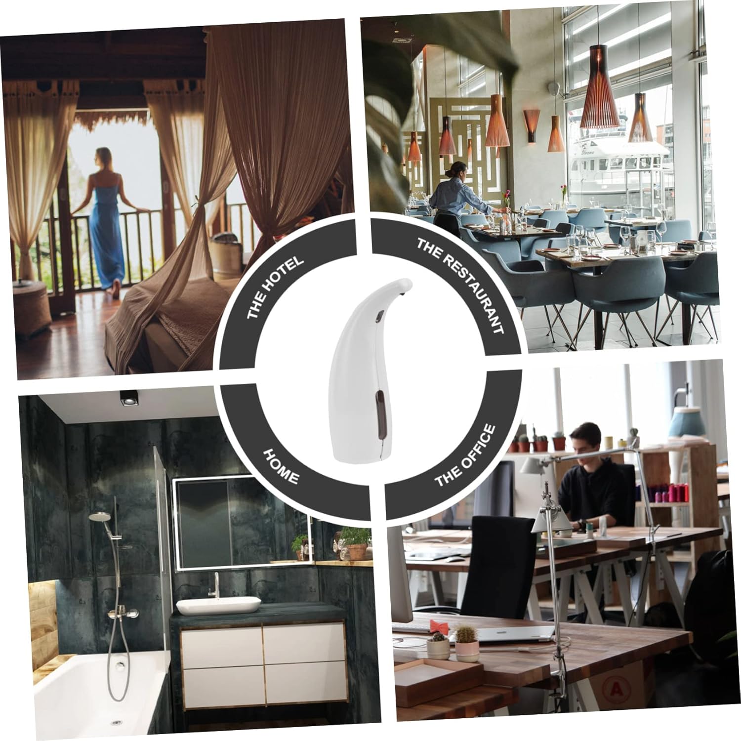 Cabilock Automatic Soap Dispenser Induction Touchless ABS Liquid Soap Dispenser for Bathroom Kitchen No Battery