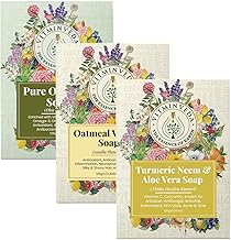 VITMINVEDA Ayurvedic Soap 125gm (Pack of 3) Olive Vanilla Neem Turmeric Aloevera Premium Natural Bath Soap Organic Chemical Free Handmade