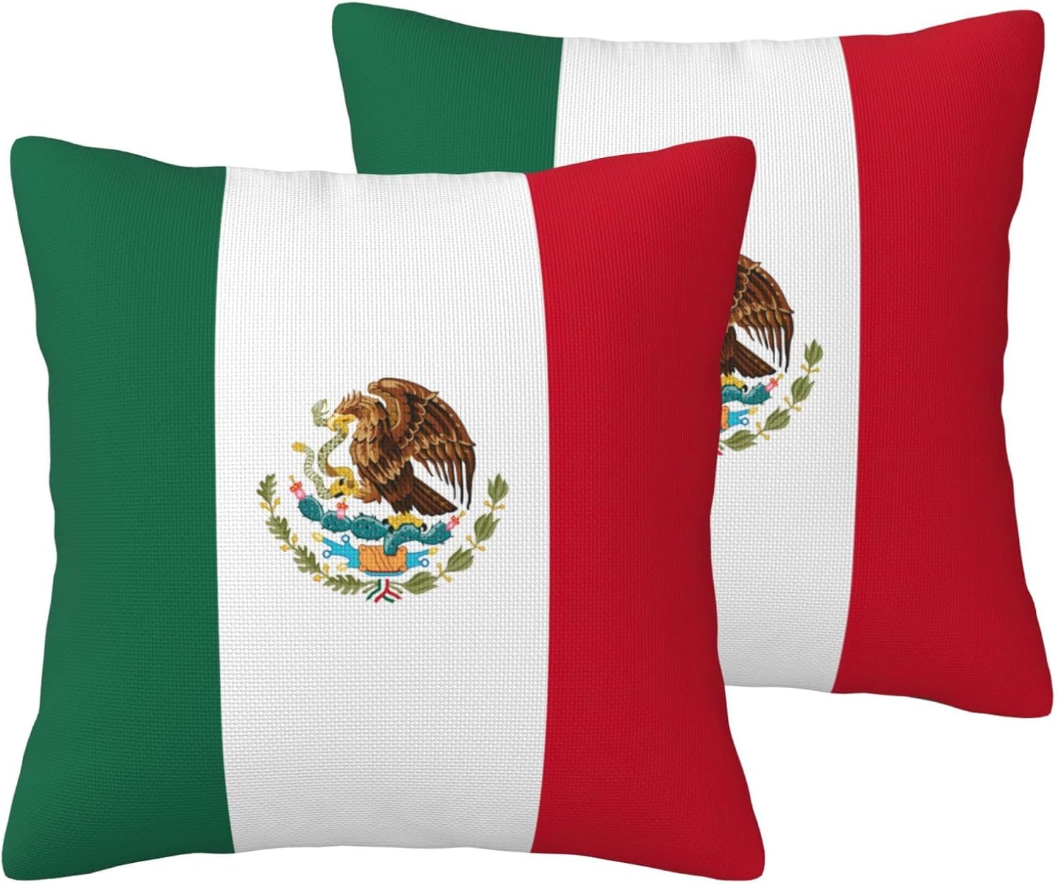 Flag of Mexico Imitation Linen Pillowcase -2 Sets, Fashionable Home Decoration, Used for Sofas, Gardens, beds