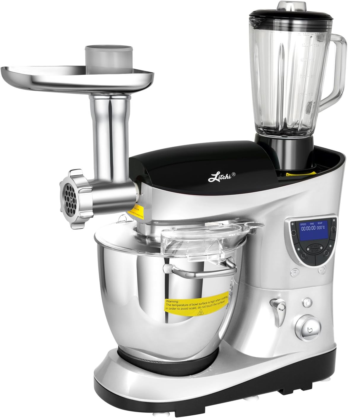 Litchi 7 Qt. Cooking & Mixing Stand Mixer, Silver Home