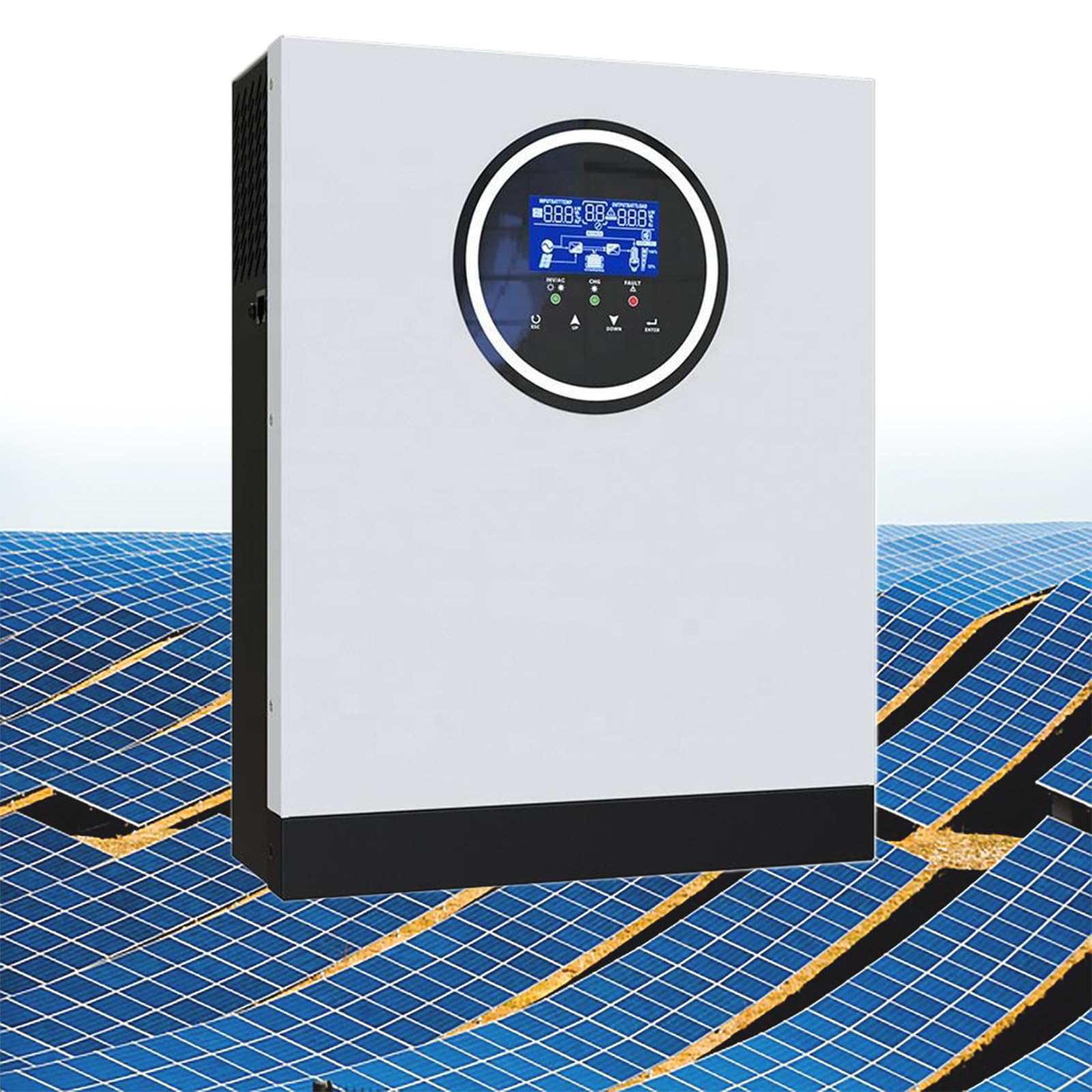 Inverter Ibrido, Inverter Solare Split Phase 24V 3000W 220V con Regolatore di Carica Solare MPPT 80A, per Aree Fuori Rete, Casa, Ufficio