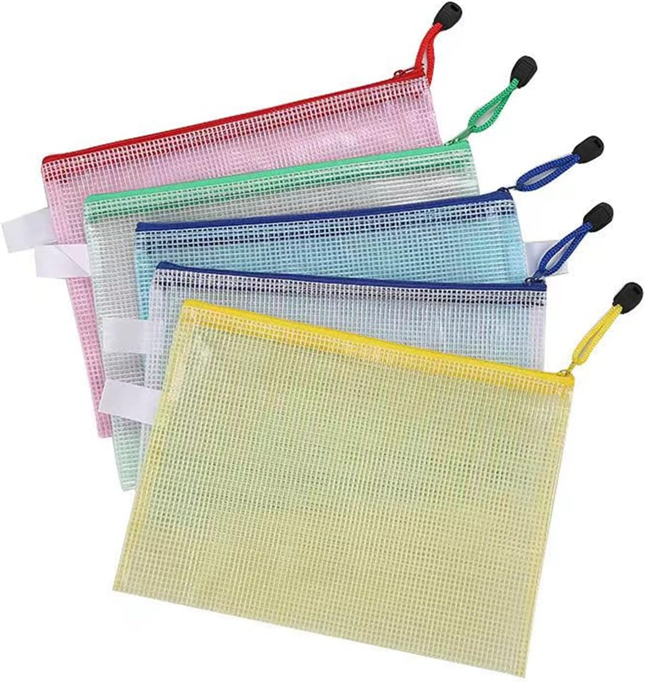 10 Pack Mesh Zipper Pouch Document Bag Waterproof Zip File