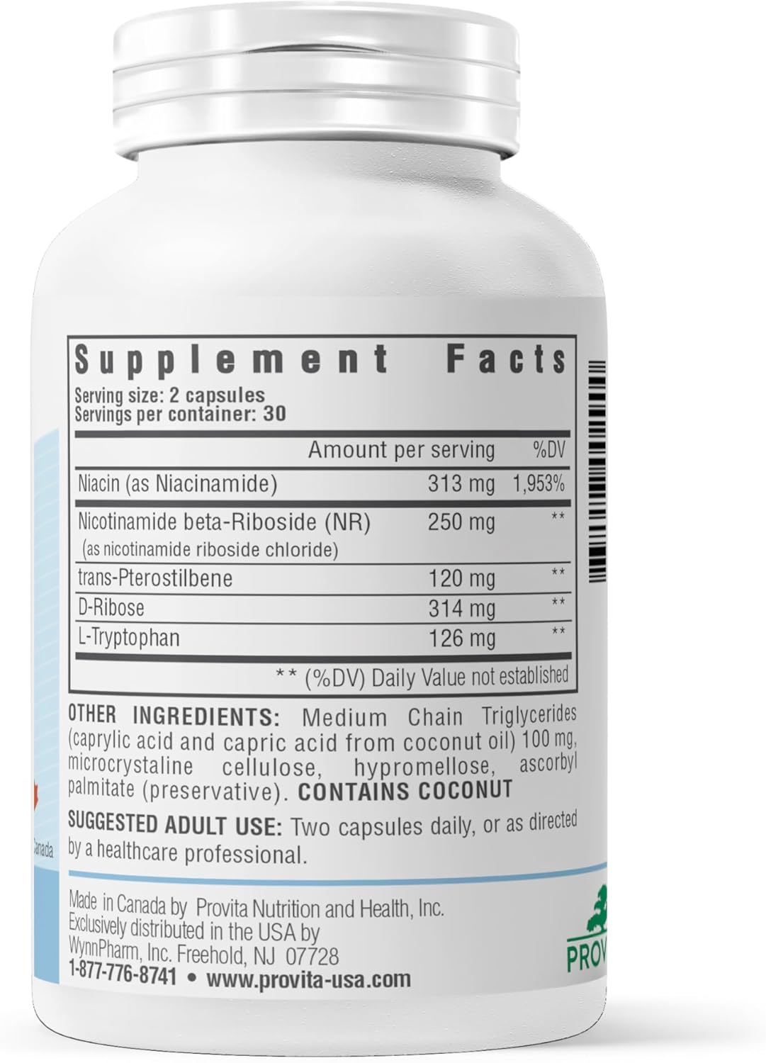 Nadogen® NAD+ Supplement for Cellular Energy & Healthy Aging | 250mg Nicotinamide Riboside + Pterostilbene | Vegan, Non-GMO | Metabolism & Cognitive Support