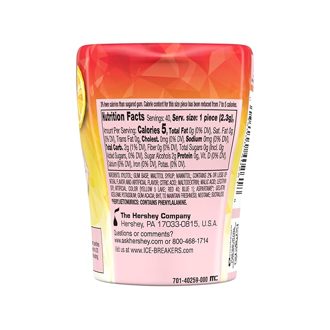 Chicle Ice Breaker Ice Cubes Sabor Fresa Limonada, 40 Unidades miniatura 2