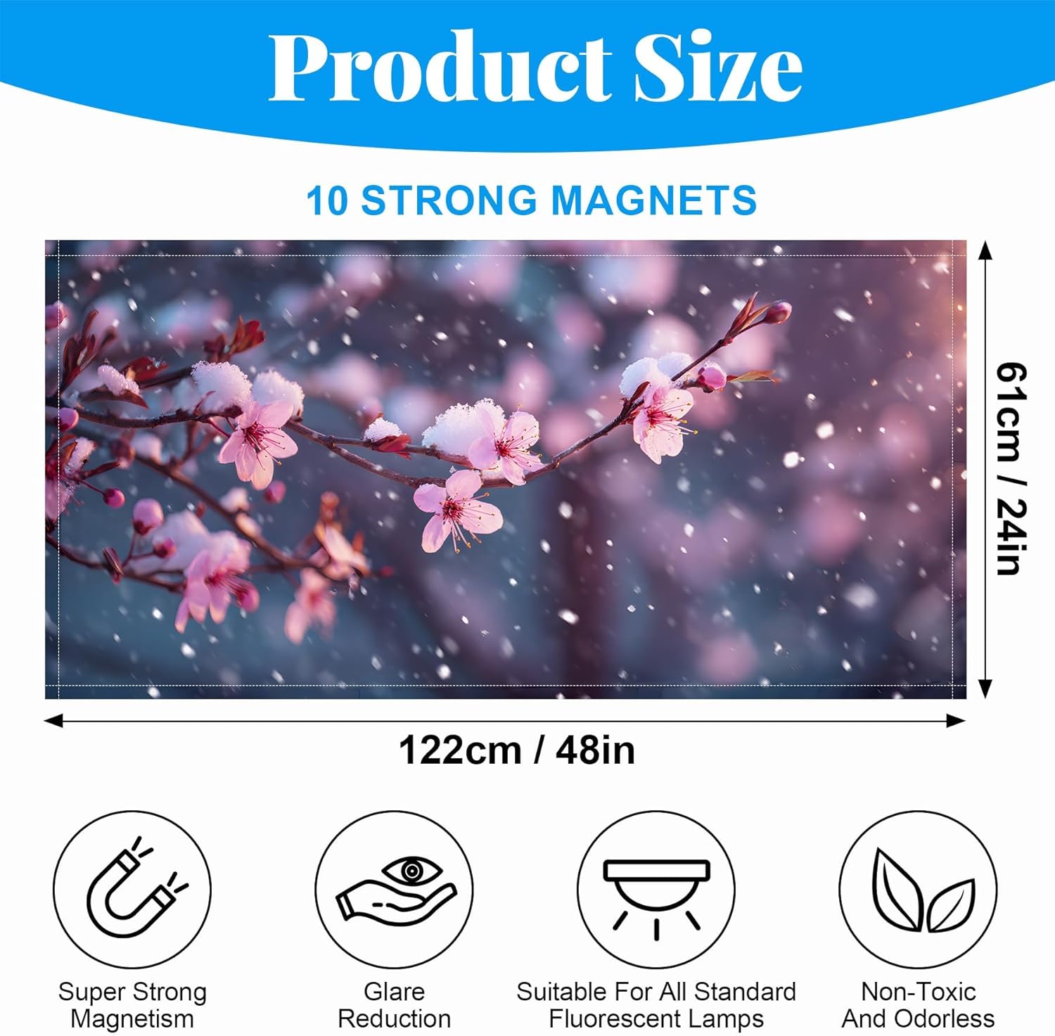 2 Pack Fluorescent Light Covers- 4 x 2 Feet Magnetic Ceiling Light Cover Room Supplies (Color 10)