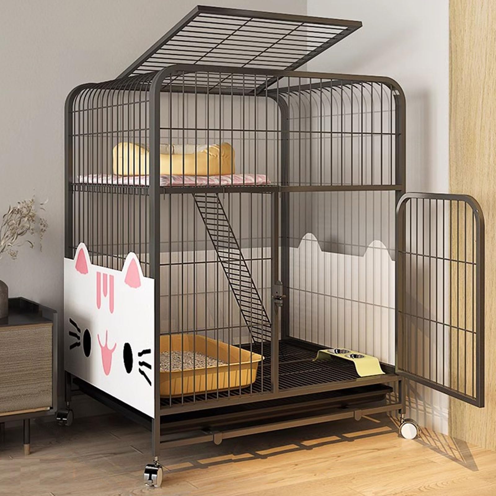 Cage pour chat pour sécuriser les chatons d'intérieur pendant vos absences