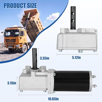 600 Watt Dump Truck Roll Tarp Motor(12V 1.5 HP 60:1) with Chrome Cover