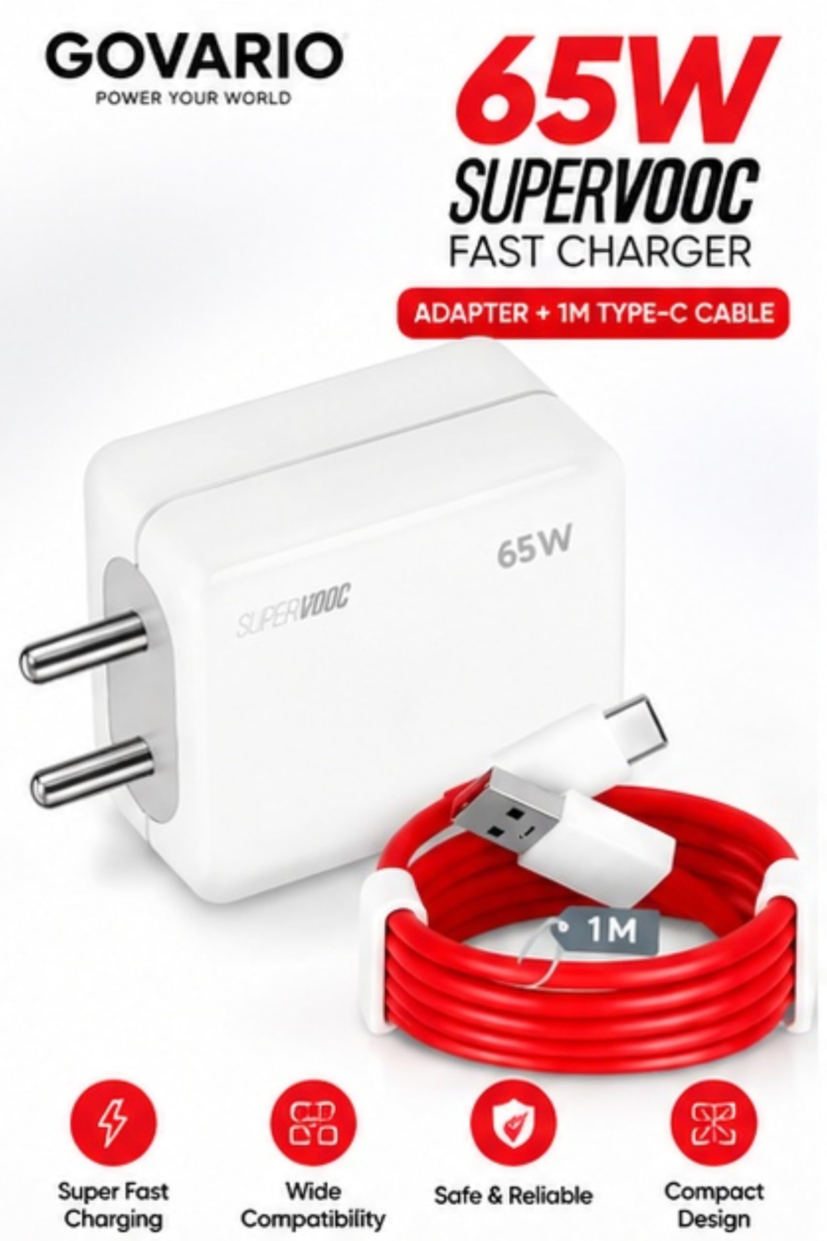 65W Fast Charger Type C | Charger Adapter for Fast Charging | Charger Type C Compatible with Smartphones | Compact & Reliable Charging Adapter — Amazon image 2