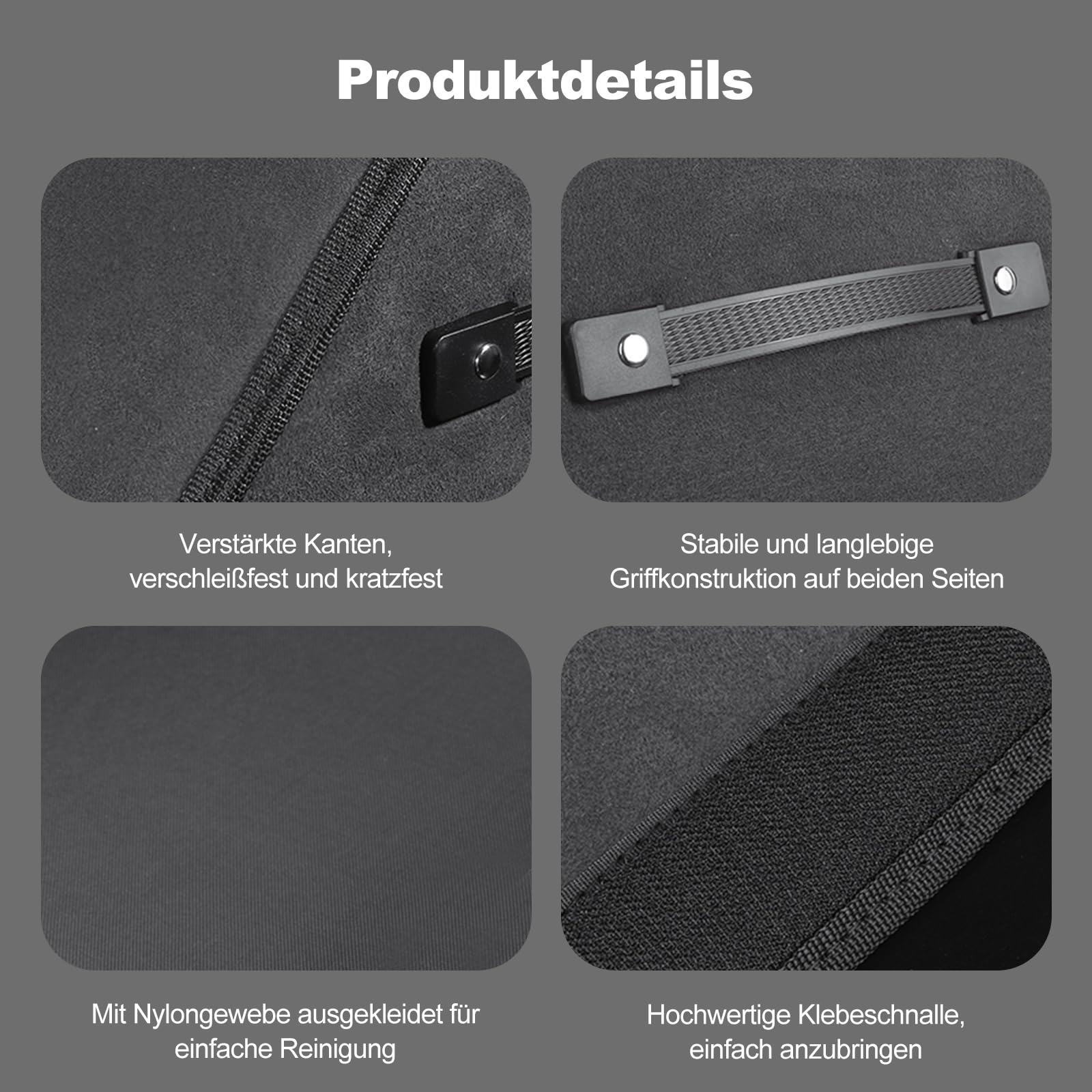 Ergocar Kofferraum Organizer, Zusammenklappbarer Aufbewahrungsbox für Auto Zubehör mit Fächern, Autotasche Auto Kofferraum Box mit Deckel und Griffe, Rutschfester Boden, Sicherheitsgurt, Praktisch