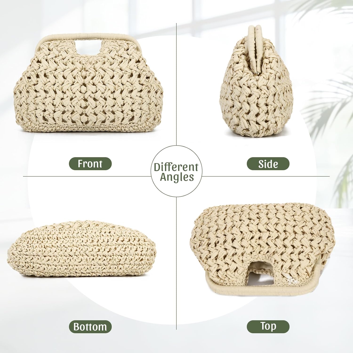Straw Dumpling Clutch Bag, Summer Beach Bag, Vacation Handbag, Woven Summer Clutch for Women 2026
