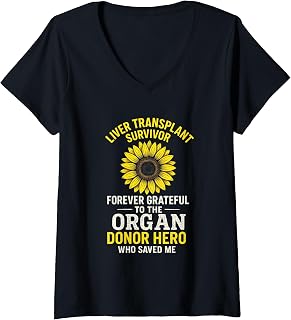 Womens Liver Transplant Survivor - Organ Donor Hero Tribute V-Neck T-Shirt