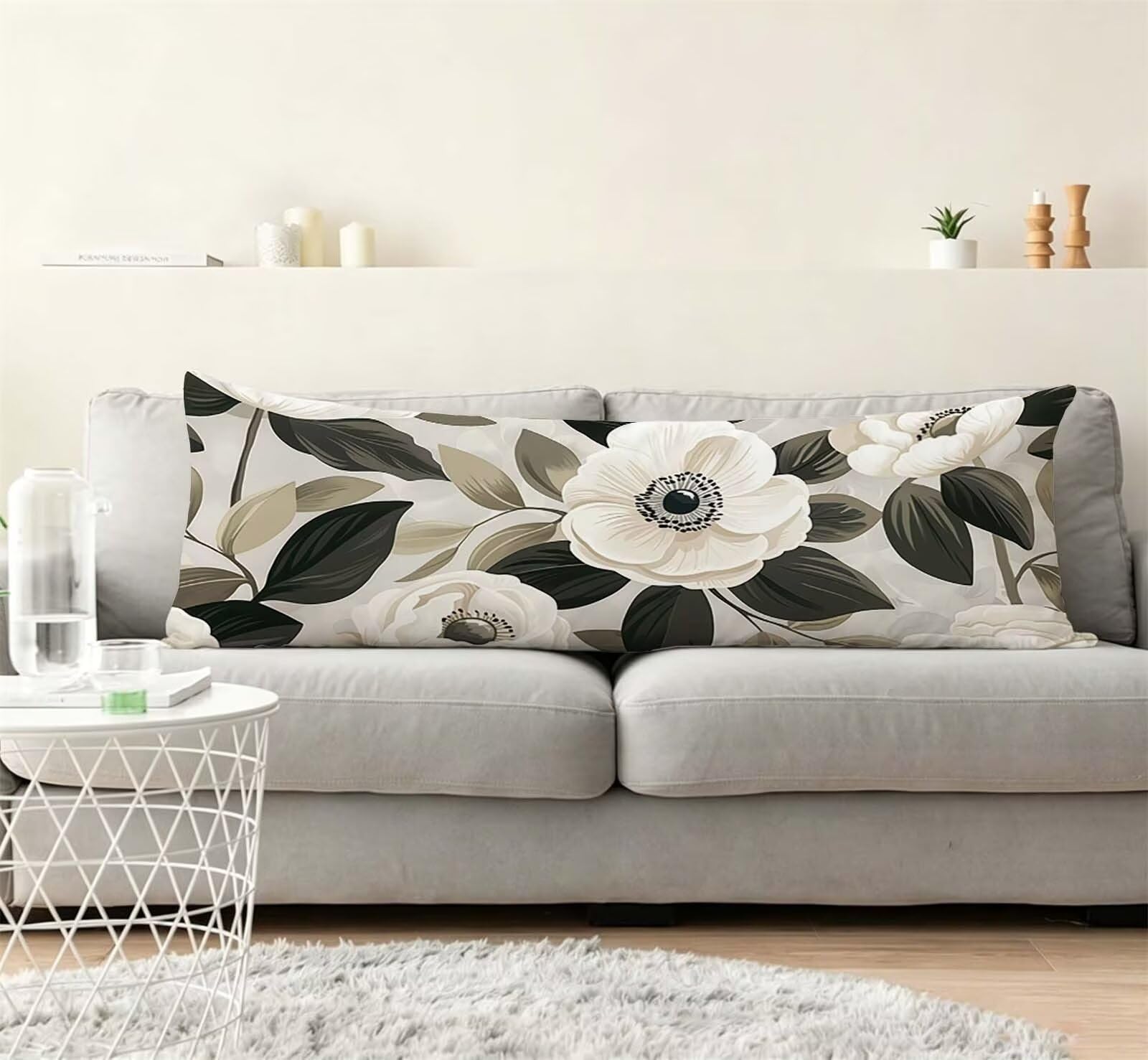 Fodera Cuscino 55 x 160 cm, Grigio-2 Lino Cuscini per Divano Letto,