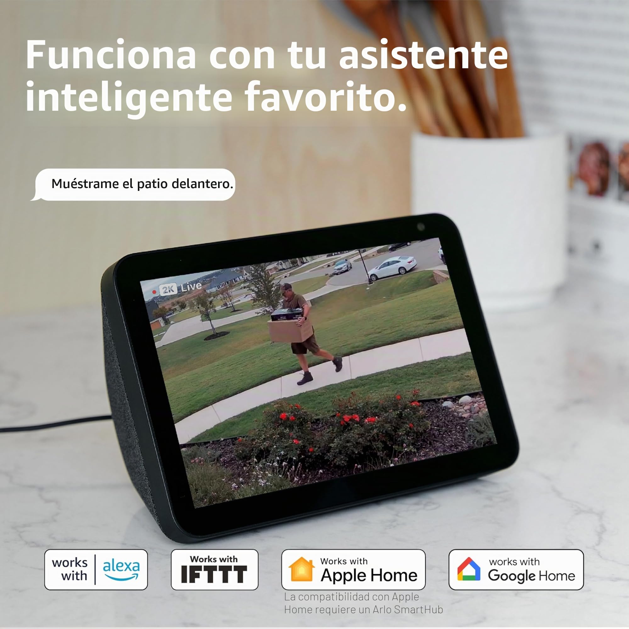Cámaras de seguridad Arlo Essential inalámbricas para exteriores 2K (2ª generación, lanzamiento 2023) - Alimentación por batería, reconocimiento de personas, detección de paquetes, vista previa