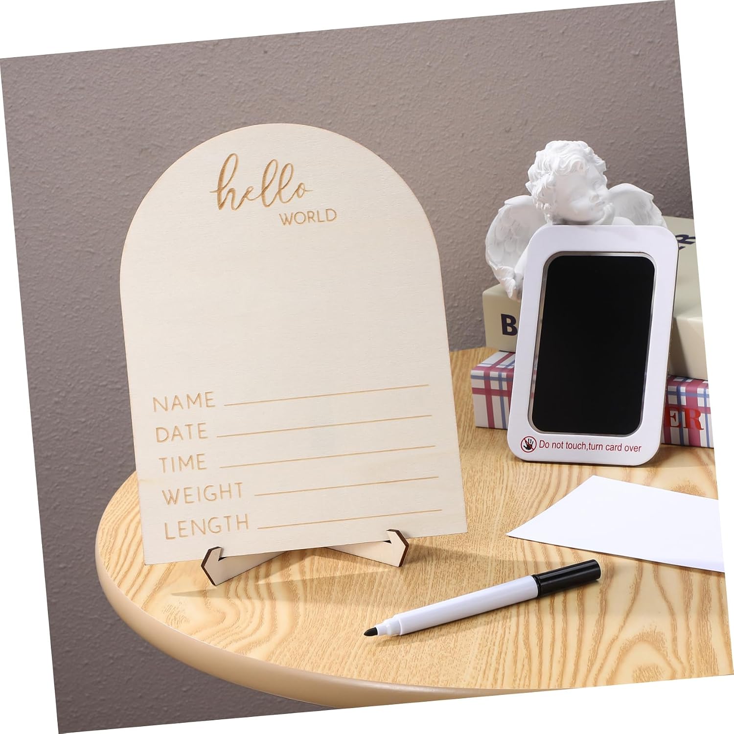 Kisangel Picture Frame Keepsake Frame with Stand Clip for Shower Decoration Nursery Decor Easy to Use Long Lasting Display