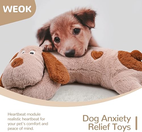 Vista 75 de Heartbeat - Juguete para perros para cachorros, ayuda para aliviar la ansiedad del perro y ayuda calmante, animal de peluche, ayuda calmante