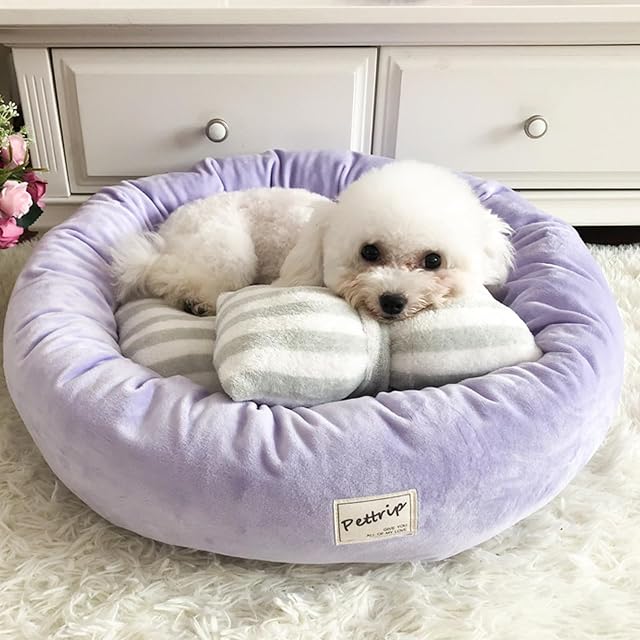 Foto 3 de 8 de PETCUTE Cama Perro Lavable Mascotas Cama de Suave Gamuza Antiestres Sofá de Perro con Almohada Reversible…