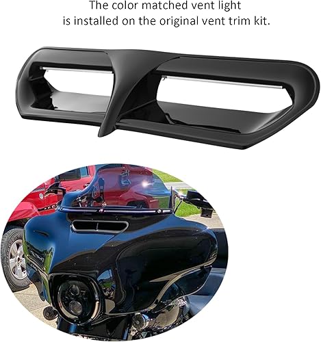 Miniatura 2 de Ventilación de carenado de murciélago para motocicleta con luz LED, accesorios de acento para Harley Touring StreetElectra Glide, Ultra y Tri-Glide,