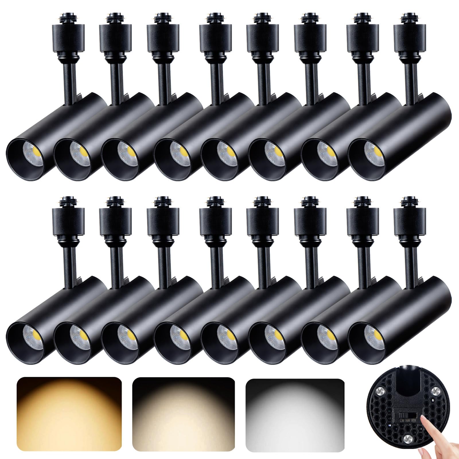 AIBISOD 16 Pack LED Track Light Heads H Type, 10W Dimmable Track ...