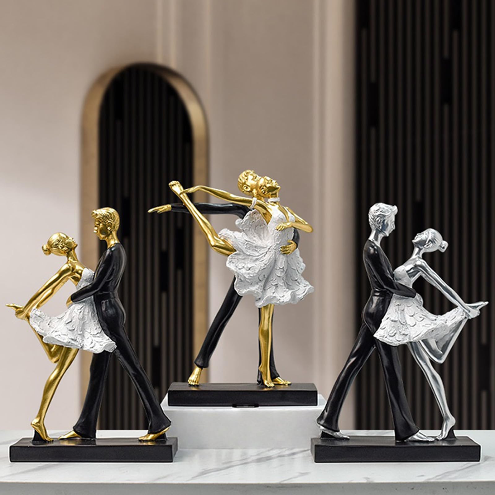 Statue de couple de danse moderne en résine, décoration d'intérieur, couple de ballet dansant, statue, ornement décoratif, décoration d'intérieur