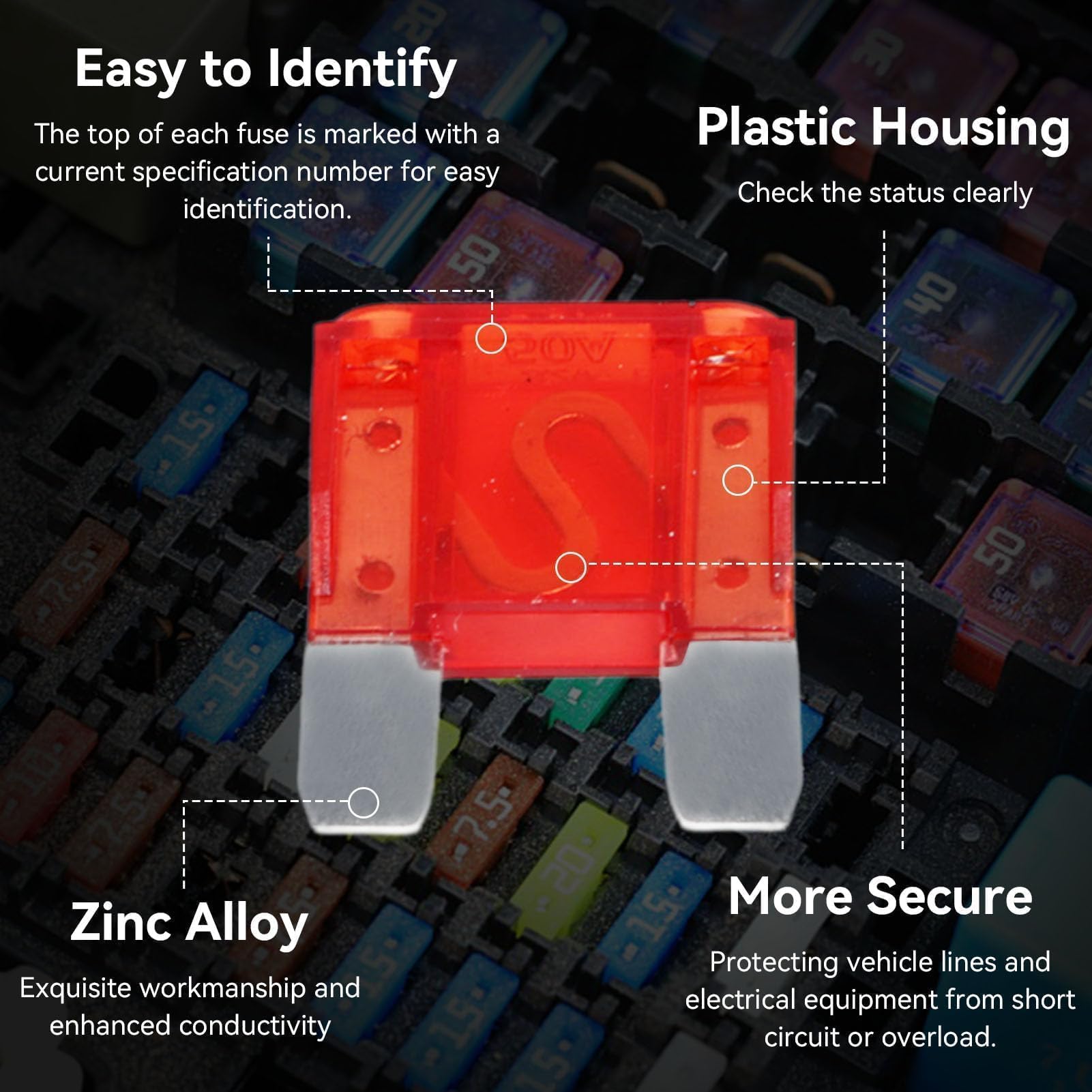 Assortimento Fusibili Maxi Per Auto - 24 Pezzi, 20-70 Amp - Foto 2