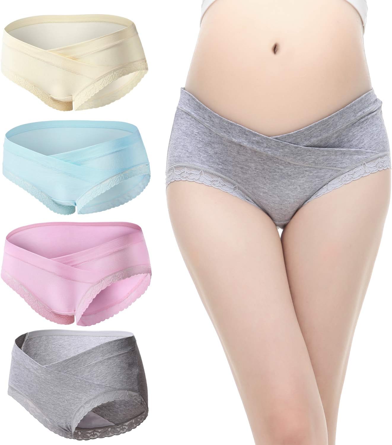 Slimart 4 PCS Cotton Maternity Pregnant Mother Panties Lingerie Briefs Underpants Underwear