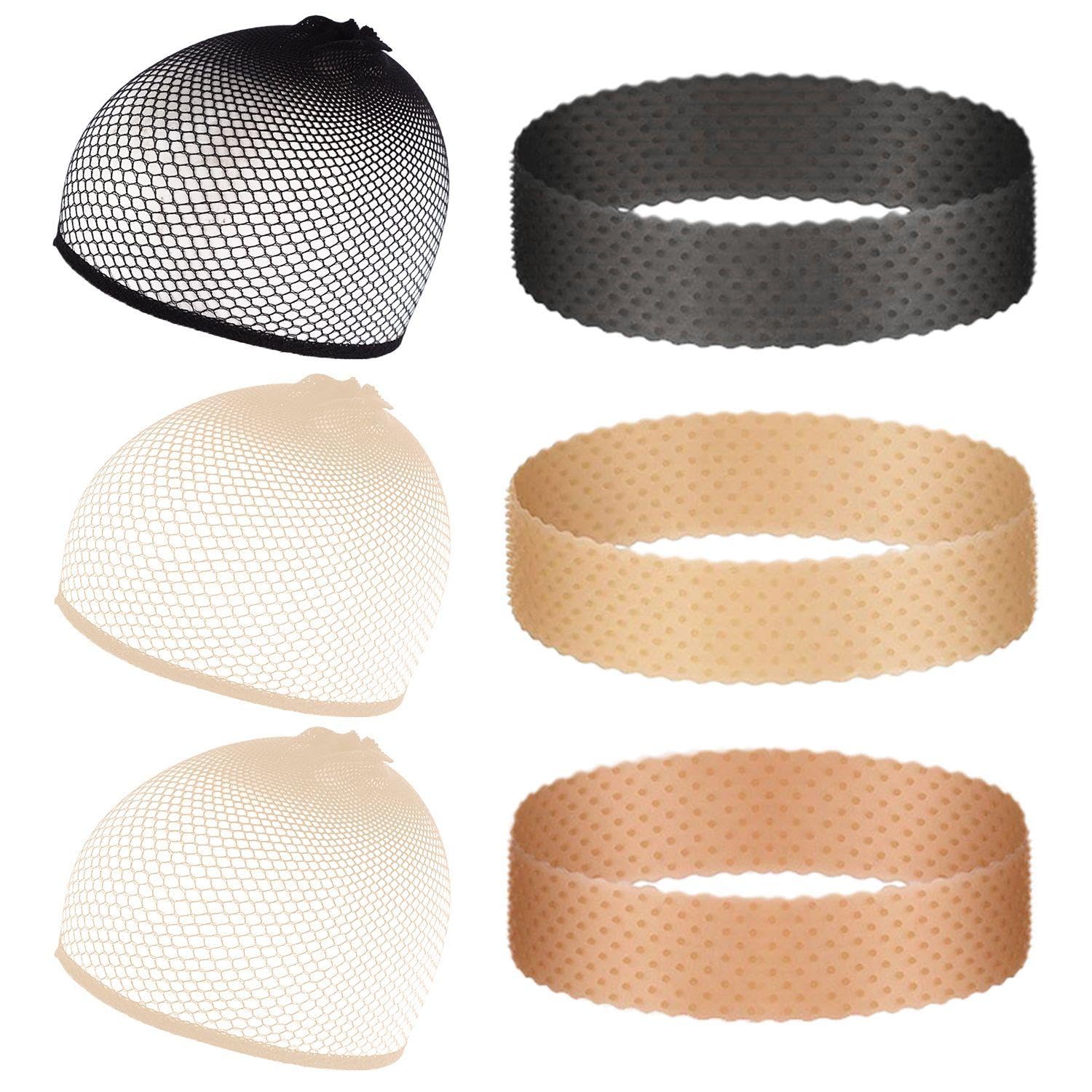 Fasce Per Capelli Da 3 Pezzi E Reti Per Parrucche Da 3 Pezzi, Fasce Per Parrucche In Silicone, Fasce Antiscivolo, Fasce Antisudore, Fasce Elastiche