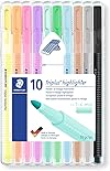 Marcador de Texto, Staedtler, Triplus, 362 CSB10, 10 Cores Pastel