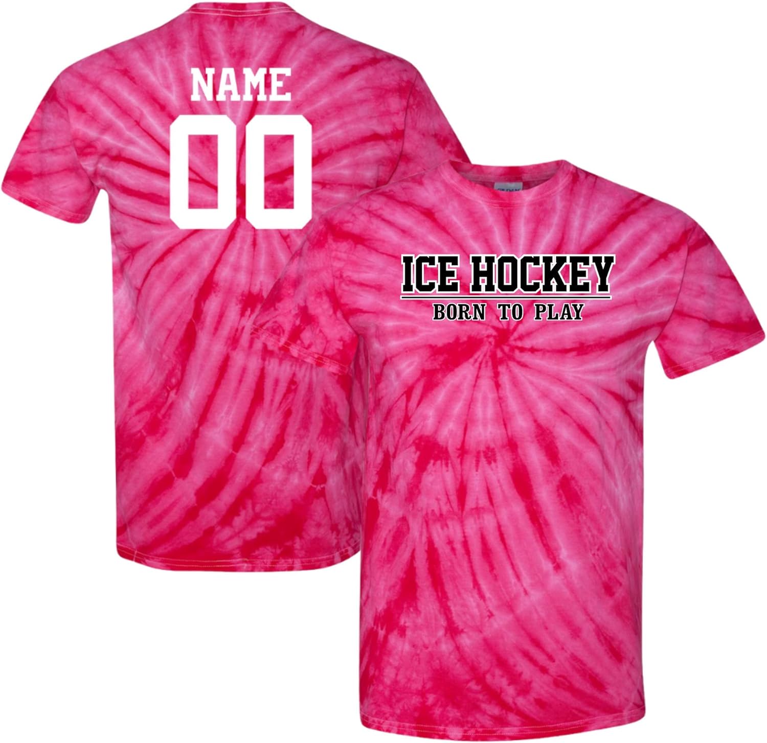 JANT girl Custom Ice Hockey Tie Dye T-Shirt Born to Play Logo