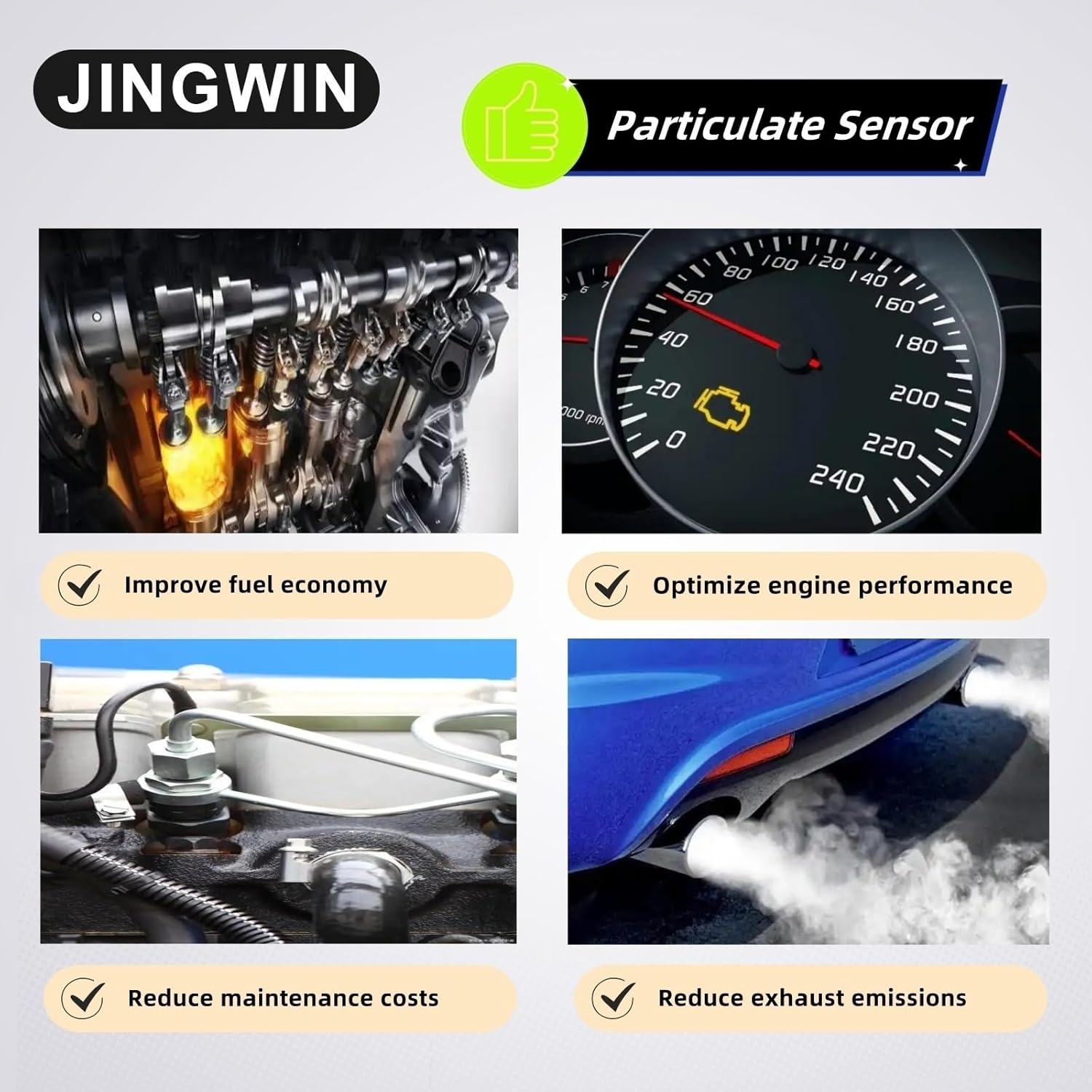 JC3Z5L239C Diesel Exhaust Particle Sensor Particulate Matter Sensor PM HC3Z-5L239-D HC3Z5L239D JC3Z-5L239-C Fit for Ford 2017-2022 F150 F250 F350 F450 F550 Super Duty 6.7L V8