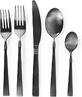 Vista 4 de Megachef Cubiertos de acero inoxidable, juego de 20 piezas, negro mate